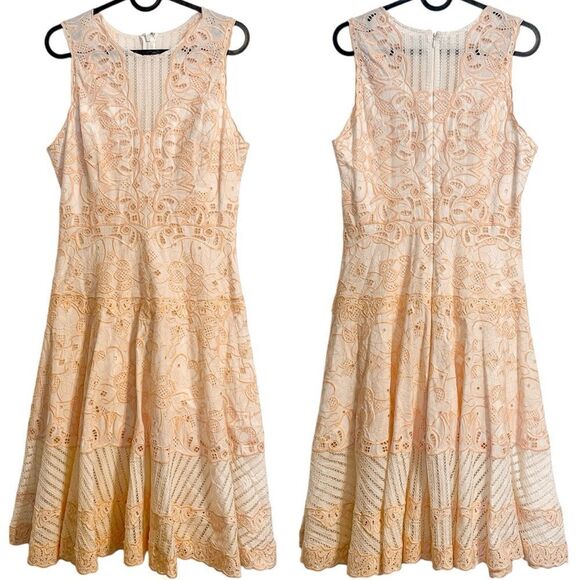 Jonathan Simkhai A-Line Lace Mini Dress Peach - Picture 3 of 8